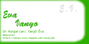 eva vanyo business card