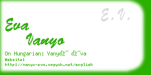 eva vanyo business card